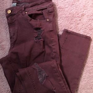 refuge Jeans, Burgundy, Size 6